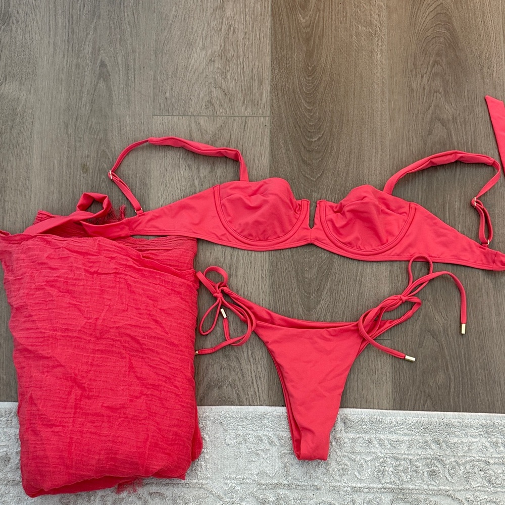 Monday Swimwear Pink Bikini + Sarong